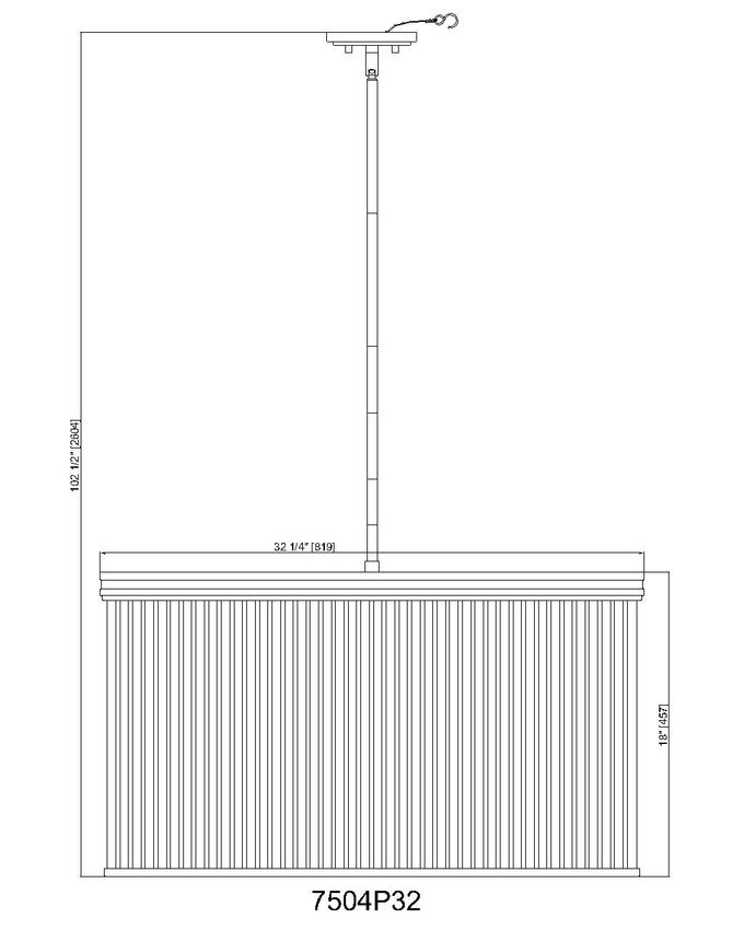 Z-Lite Carnaby 32" 9-Light Matte Black Steel and Clear Ribbed Glass Shade Chandelier