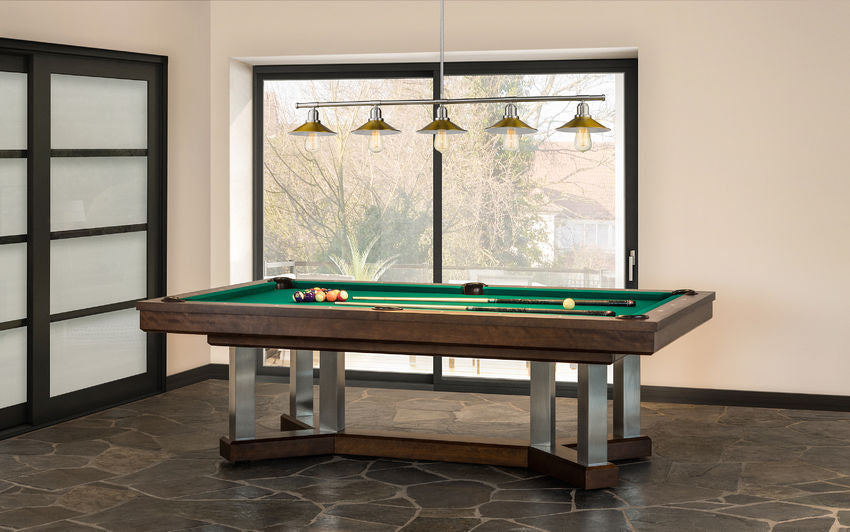 Z-Lite Casa 8" 5-Light Brushed Nickel Island Light With Factory Brass Steel Shade