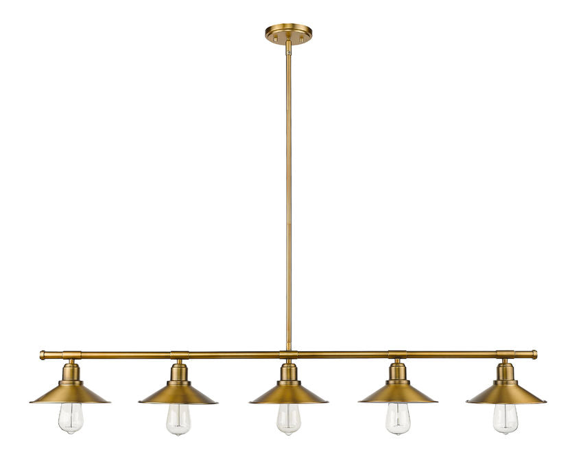 Z-Lite Casa 8" 5-Light Factory Brass Steel Island Light