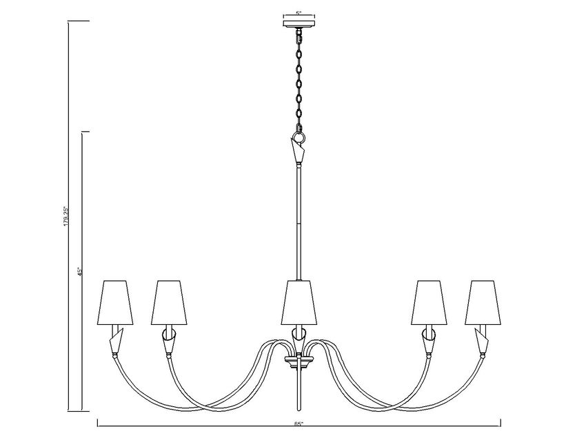 Z-Lite Claudelle 65" 8-Light Candelabra Bulb Base Matte Black and Modern Gold Steel White Fabric Shade Chandelier