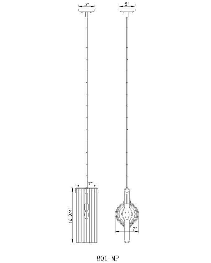 Z-Lite Contour 7" 1-Light White Mini Pendant Light With Gloss White Steel Shade