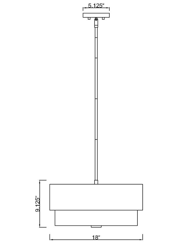 Z-Lite Counterpoint 18" 3-Light Modern Gold Steel and White Fabric Pendant Light