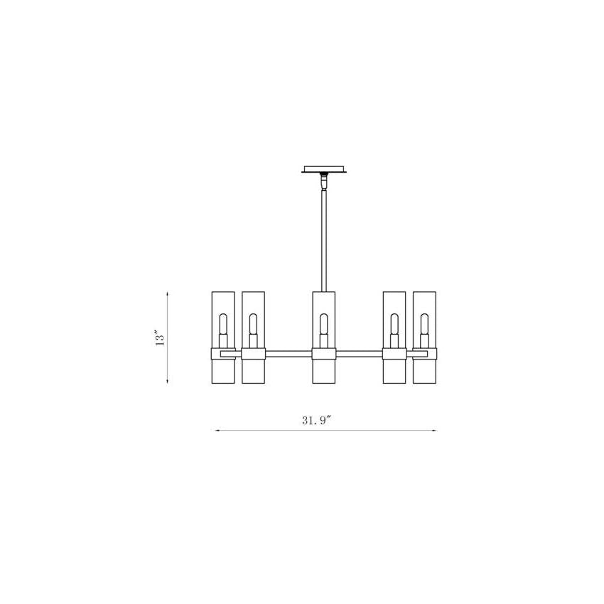 Z-Lite Datus 32" 8-Light Polished Nickel Chandelier With Clear Glass Shade