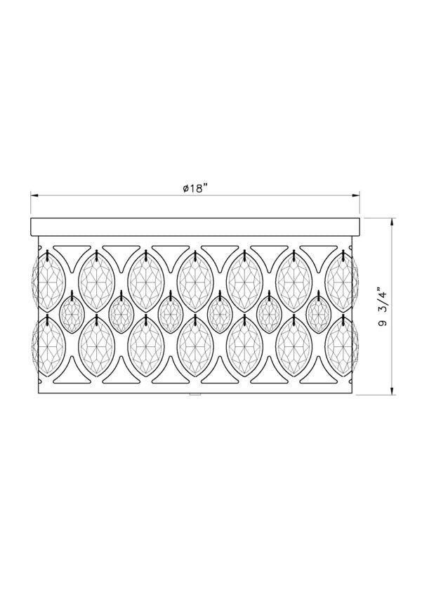 Z-Lite Dealey 18" 5-Light Chrome Flush Mount Lighting With Clear Crystal Shade