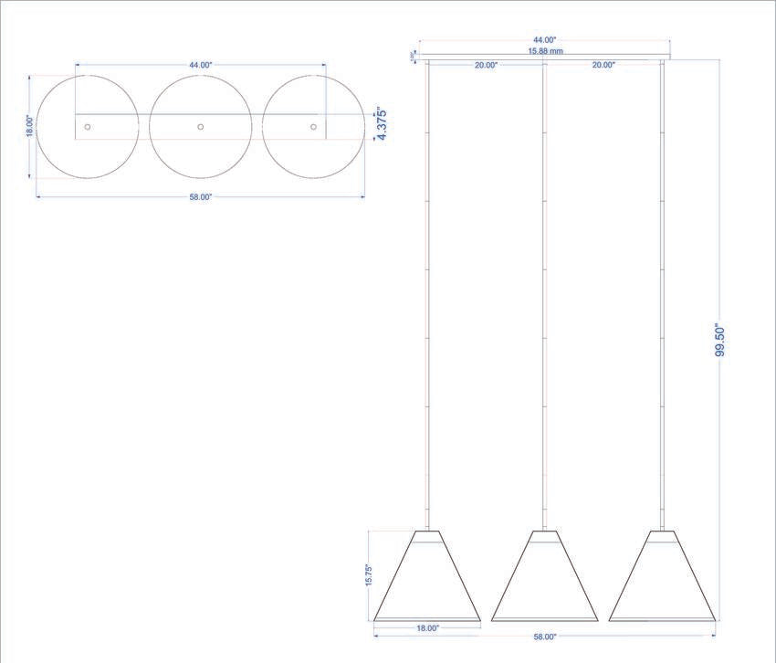Z-Lite Eaton 18" 3-Light Brushed Nickel Iron Frame and Shade Pendant Light
