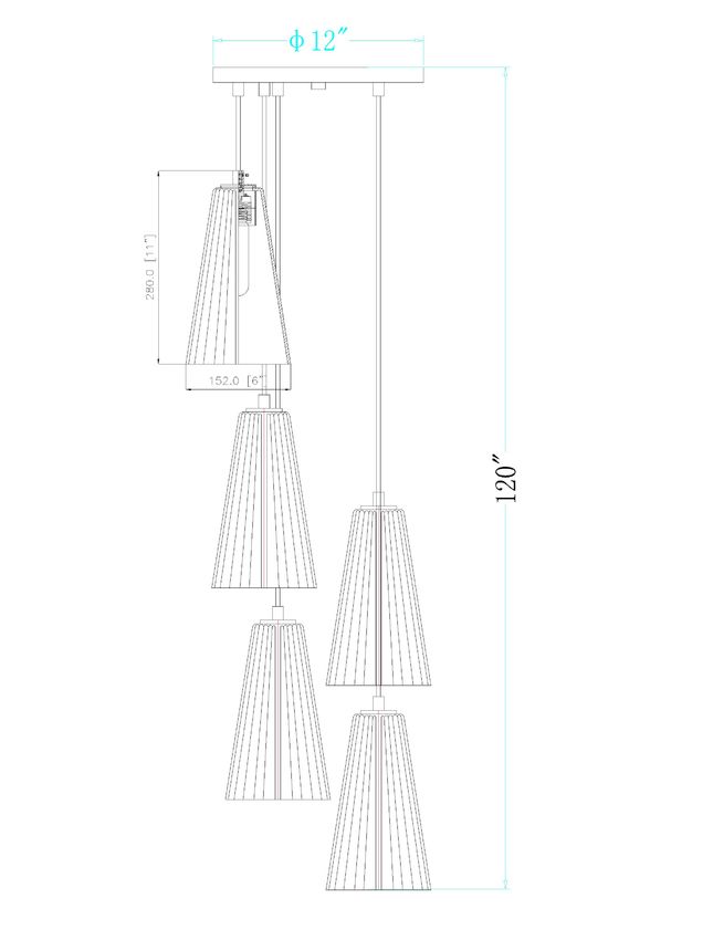 Z-Lite Farrell 12" 5-Light Matte Black Chandelier With White Glass Shade
