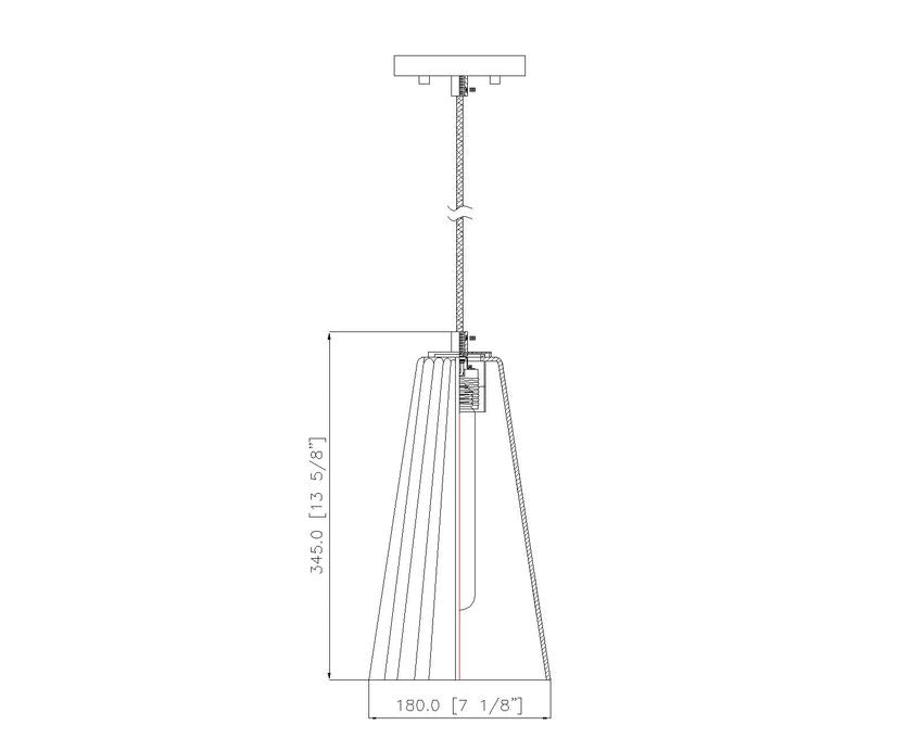 Z-Lite Farrell 7" 1-Light Matte Black Pendant Light With White Glass Shade
