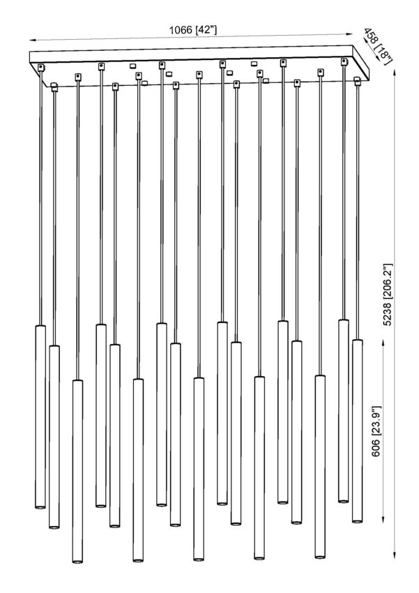 Z-Lite Forest 17-Light LED-Integrated Brushed Nickel Steel Linear Chandelier