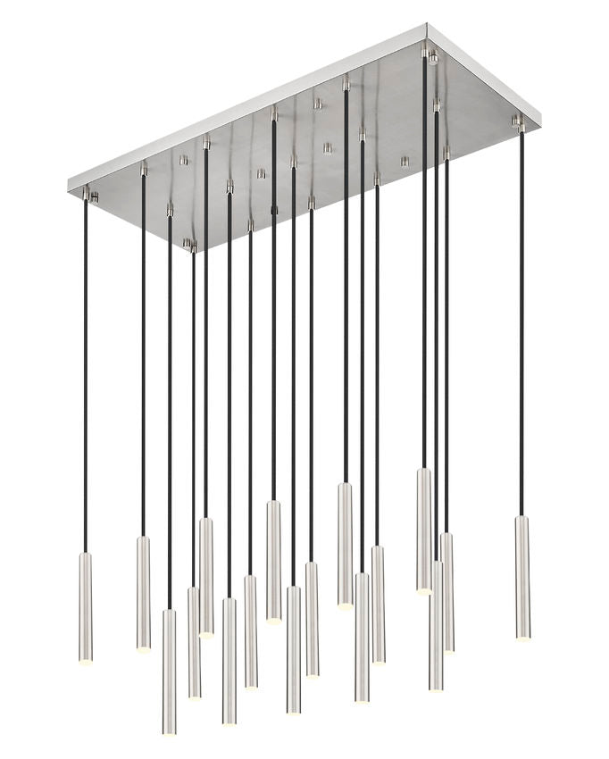 Z-Lite Forest 17-Light LED-Integrated Brushed Nickel Steel Linear Chan ...