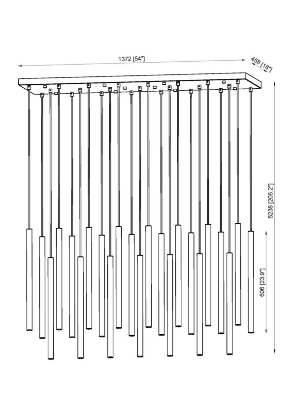 Z-Lite Forest 23-Light LED-Integrated Brushed Nickel Steel Linear Chandelier