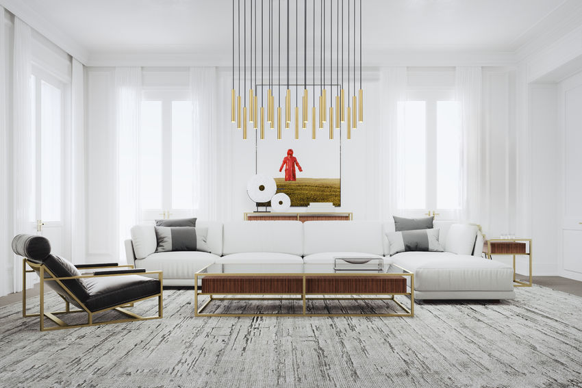 Z-Lite Forest 23-Light LED-Integrated Modern Gold Steel Linear Chandelier