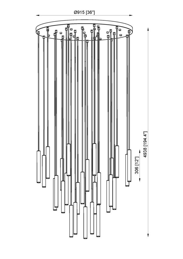 Z-Lite Forest 27-Light LED-Integrated Modern Gold Steel Chandelier