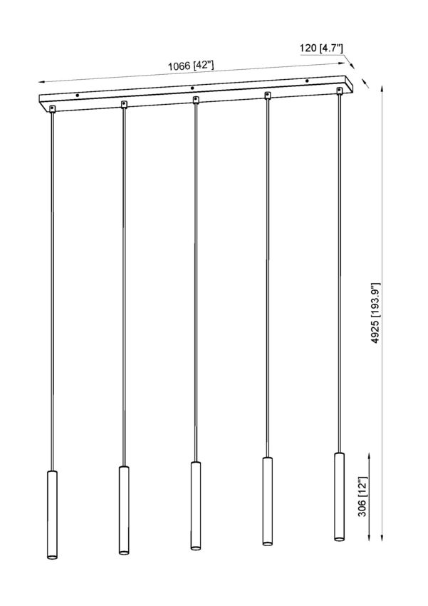 Z-Lite Forest 5-Light LED-Integrated Brushed Nickel Steel Linear Chandelier