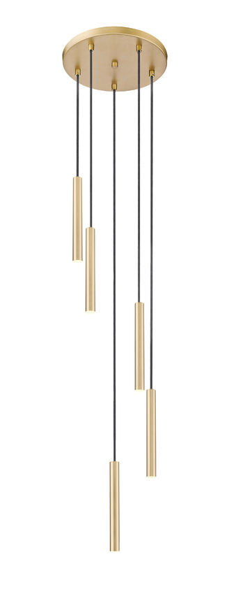 Z-Lite Forest 5-Light LED-Integrated Modern Gold Steel Chandelier ...