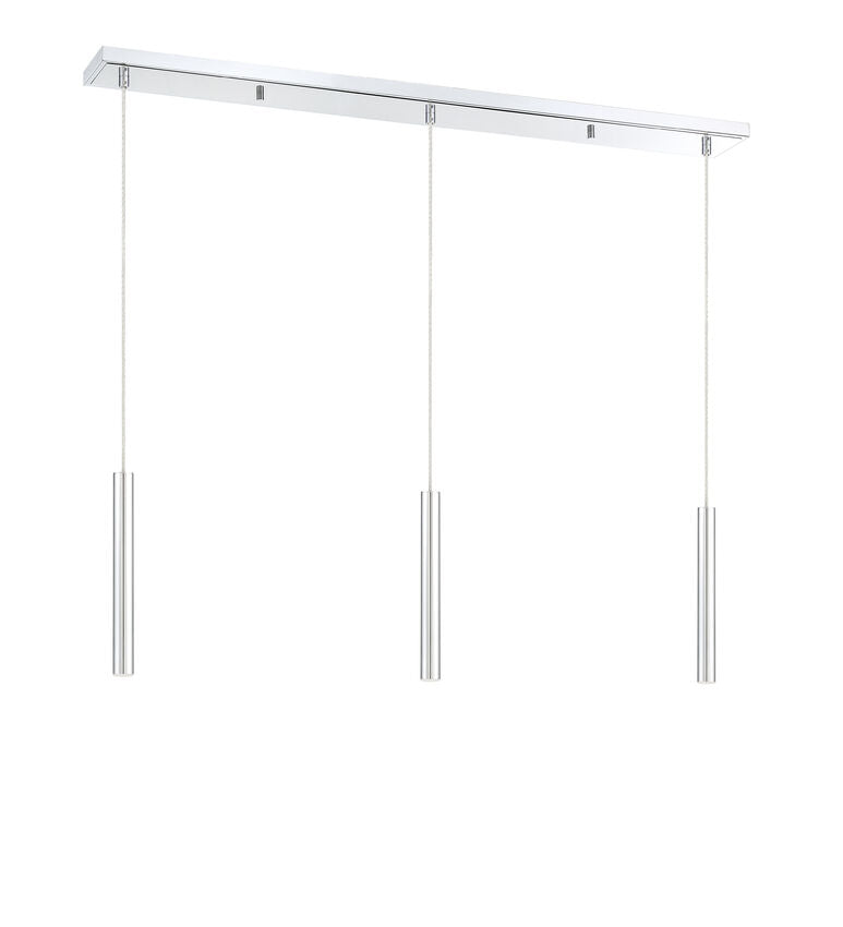 Z-Lite Forest 5" W x 12" H 3-Light LED Chrome Steel Island Light
