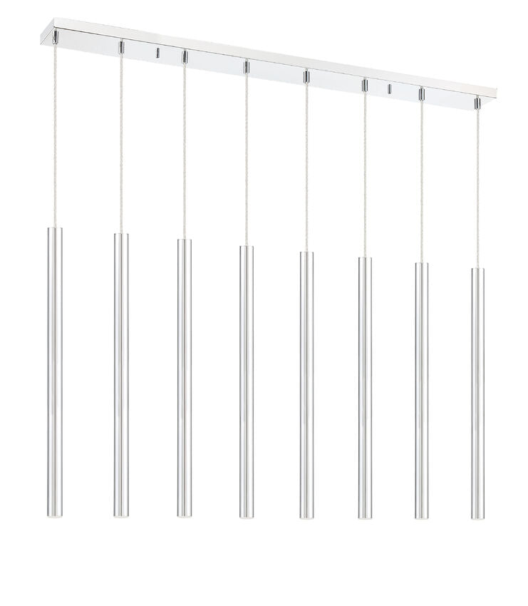 Z-Lite Forest 5" W x 24" H 8-Light LED Chrome Steel Island Light