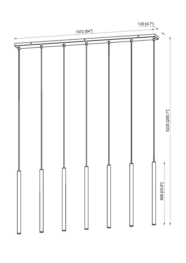 Z-Lite Forest 54" 7-Light LED-Integrated Modern Gold Steel Linear Chandelier