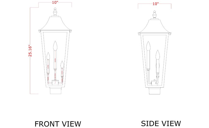 Z-Lite Gannon 5008PHBS-BK 3-Light Black Stainless Steel Outdoor Post Mount Fixture With Clear Beveled Glass Shade