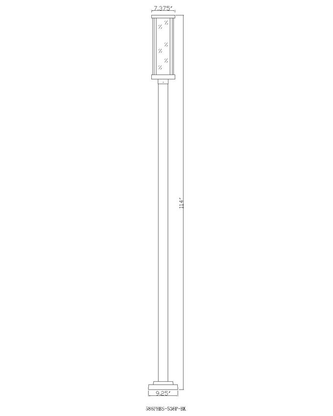 Z-Lite Glenwood 586PHBS-536P-BK 1-Light Black Aluminum Frame Clear Glass Shade Outdoor Post Mounted Fixture