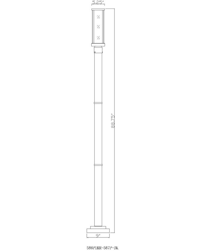 Z-Lite Glenwood 586PHMR-567P-BK 1-Light Black Aluminum Frame Clear Glass Shade Outdoor Post Mounted Fixture