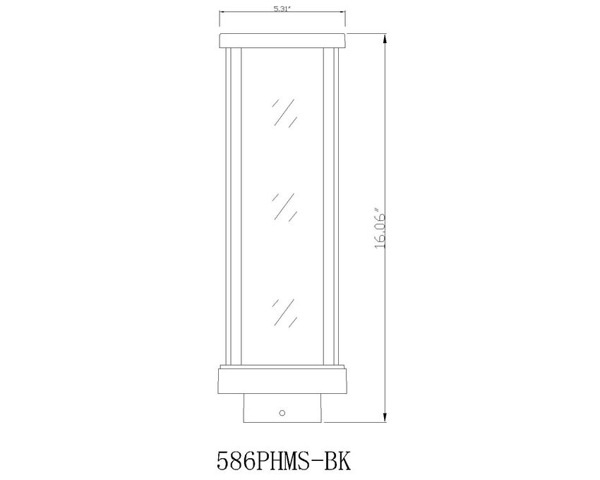 Z-Lite Glenwood 6" 1-Light Black Outdoor Post Mount Fixture With Clear Glass Shade