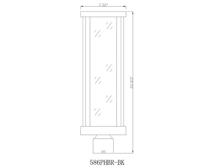 Z-Lite Glenwood 8" W x 20" H 1-Light Black Outdoor Post Mount Fixture With Clear Glass Shade