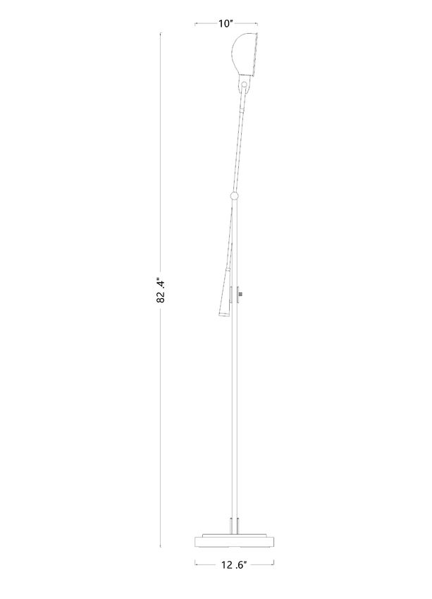 Z-Lite Grammercy Park 13" 1-Light Matte Black Steel Floor Lamp