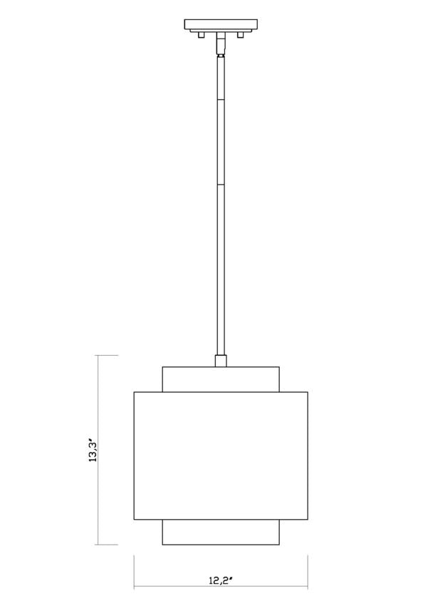 Z-Lite Harlech 12" 1-Light Bronze and Rubbed Brass Pendant Light