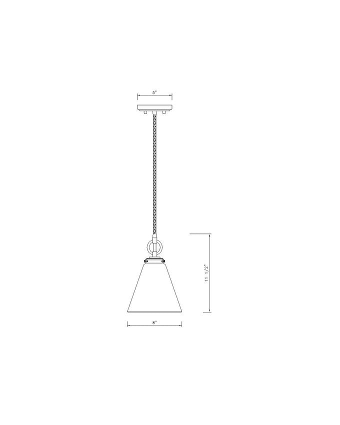 Z-Lite Harper 8" 1-Light Rubbed Brass Pendant Light With Clear Glass Shade