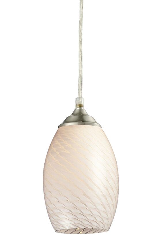 Z-Lite Jazz 5" 1-Light Brushed Nickel Mini Pendant Light With White Glass Shade