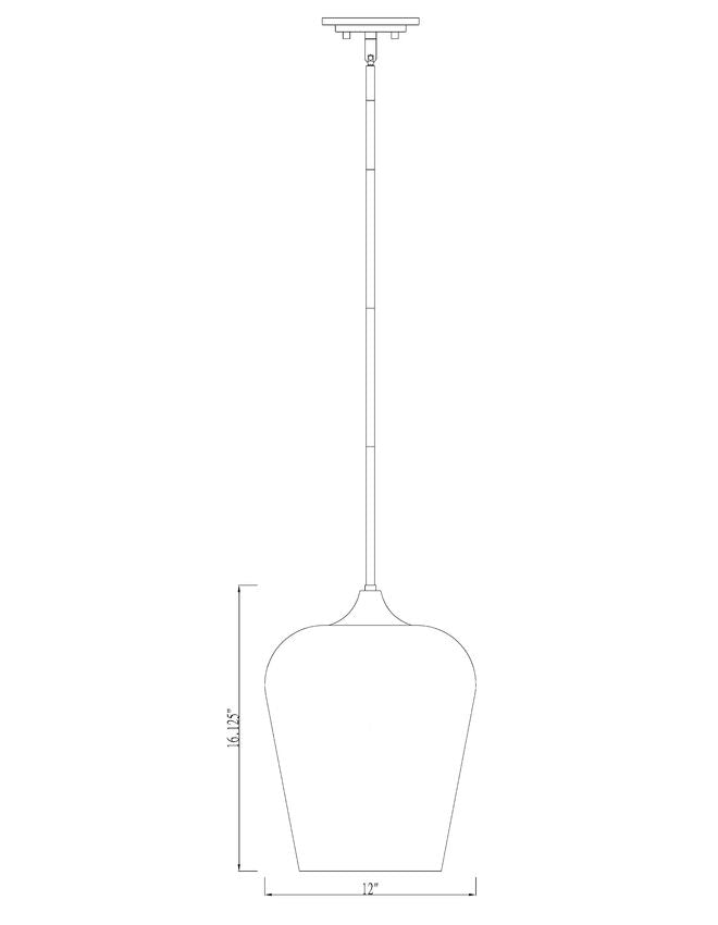 Z-Lite Joliet 12" 1-Light Brushed Nickel Steel Pendant Light With Clear Glass Shade