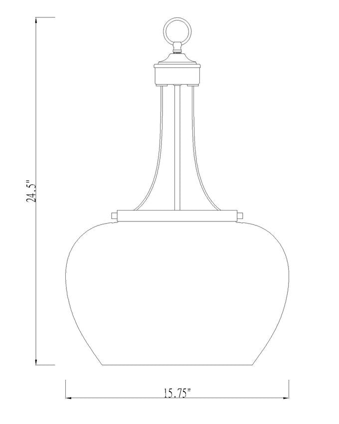 Z-Lite Joliet 16" 3-Light Olde Brass Steel Pendant Light With Clear Glass Shade