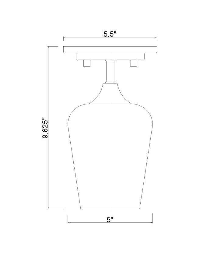 Z-Lite Joliet 6" 1-Light Burnished Brass Steel Frame Clear Glass Shade Flush Mount Lighting