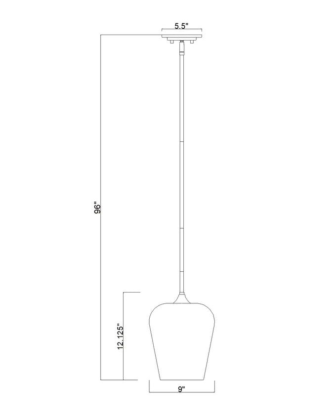 Z-Lite Joliet 9" 1-Light Burnished Brass Steel Frame Clear Glass Shade Pendant Light