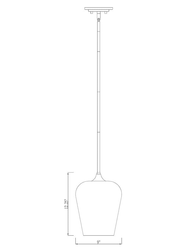 Z-Lite Joliet 9" 1-Light Olde Brass Steel Pendant Light With Clear Glass Shade