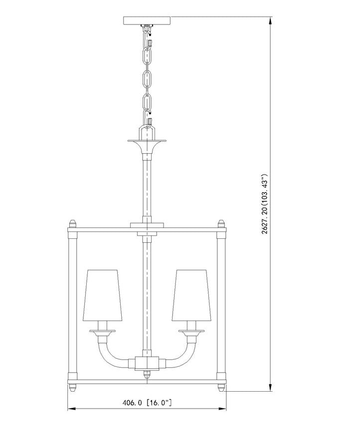 Z-Lite Katerina 16" 4-Light Candelabra Base Rubbed Brass Steel and Glass White Fabric Shade Chandelier