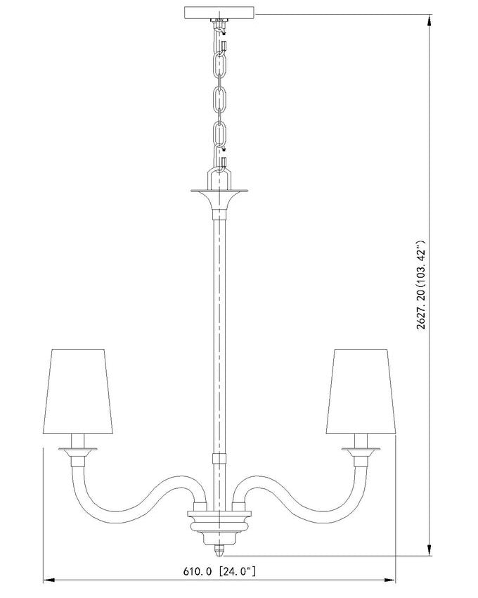Z-Lite Katerina 24" 5-Light Candelabra Base Brushed Nickel Steel and Glass White Fabric Shade Chandelier