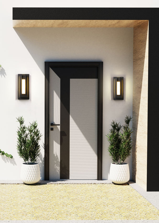 Z-Lite Keaton 6" 1-Light LED Black Aluminum Outdoor Wall Sconce With White Glass Shade