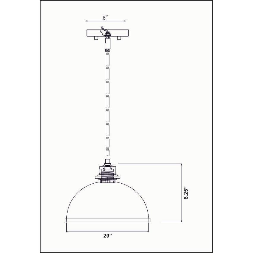 Z-Lite Landry 20" 1-Light Matte Black and Brushed Nickel Pendant Light