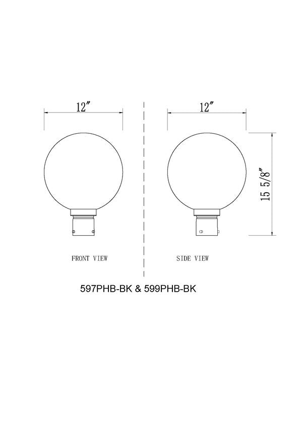 Z-Lite Laurent 12" W x 16" H 1-Light Black Outdoor Post Mount Fixture With Clear Seedy Glass Shade