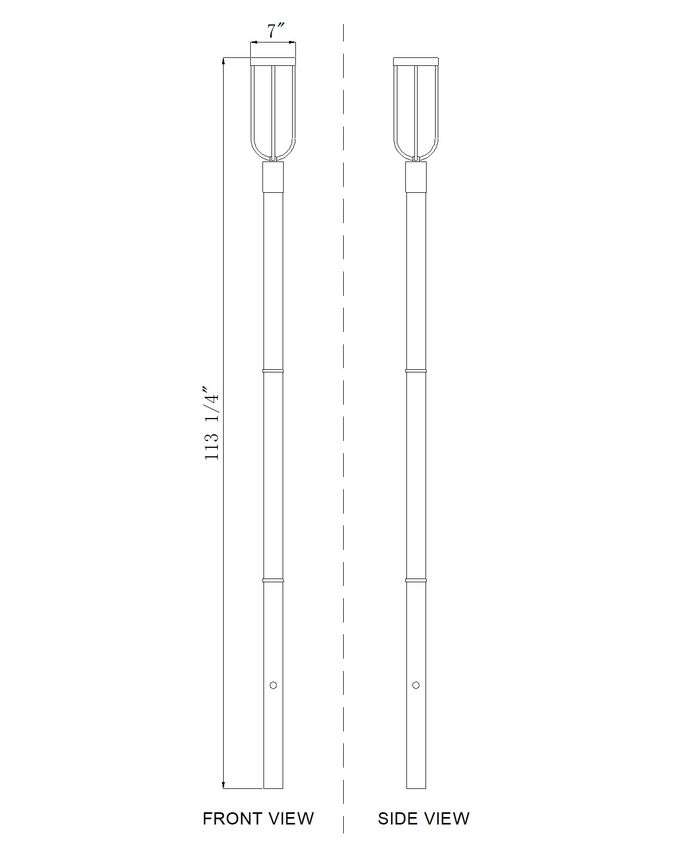 Z-Lite Leland 7" W x 113" H 1-Light LED Sand Black and Sand Blast Glass Shade Outdoor Post Mounted Fixture