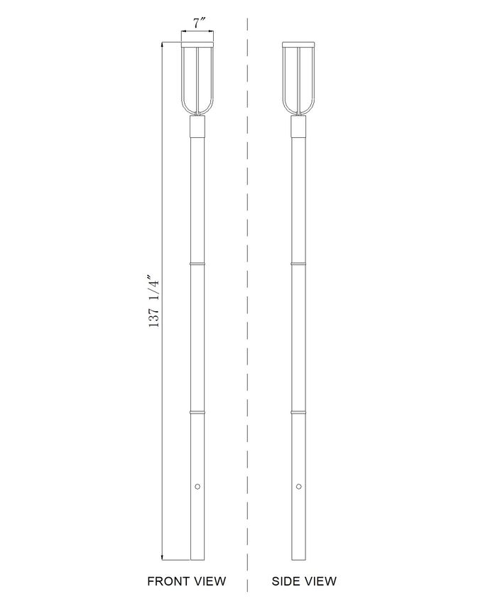 Z-Lite Leland 7" W x 137" H 1-Light LED Sand Black and Sand Blast Glass Shade Outdoor Post Mounted Fixture