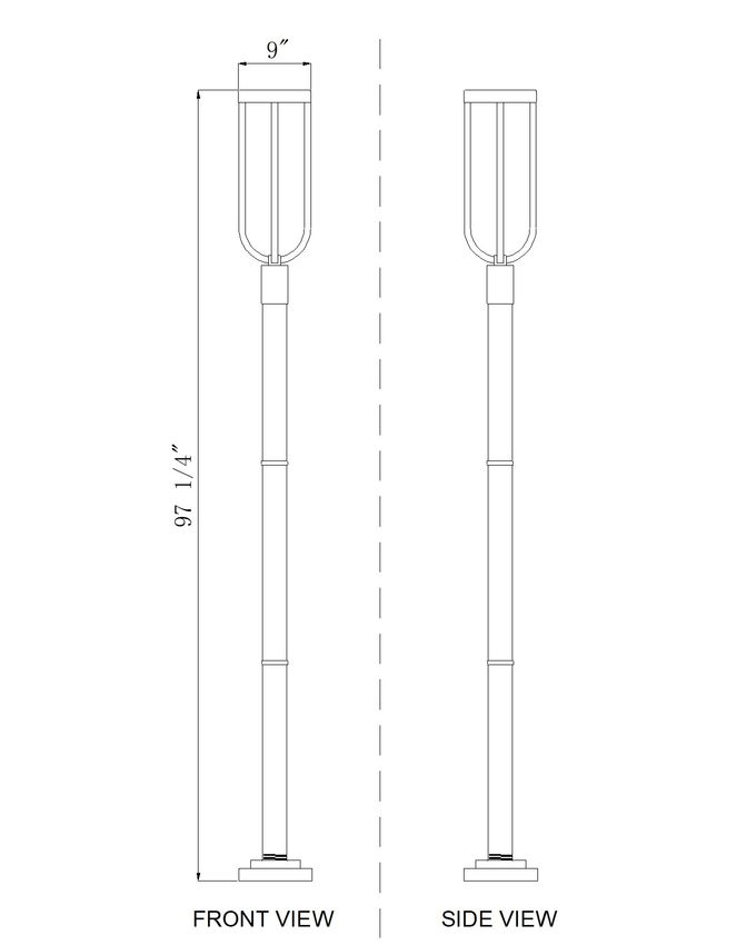 Z-Lite Leland 9" W x 97" H 1-Light LED Sand Black Outdoor Post Mounted Fixture
