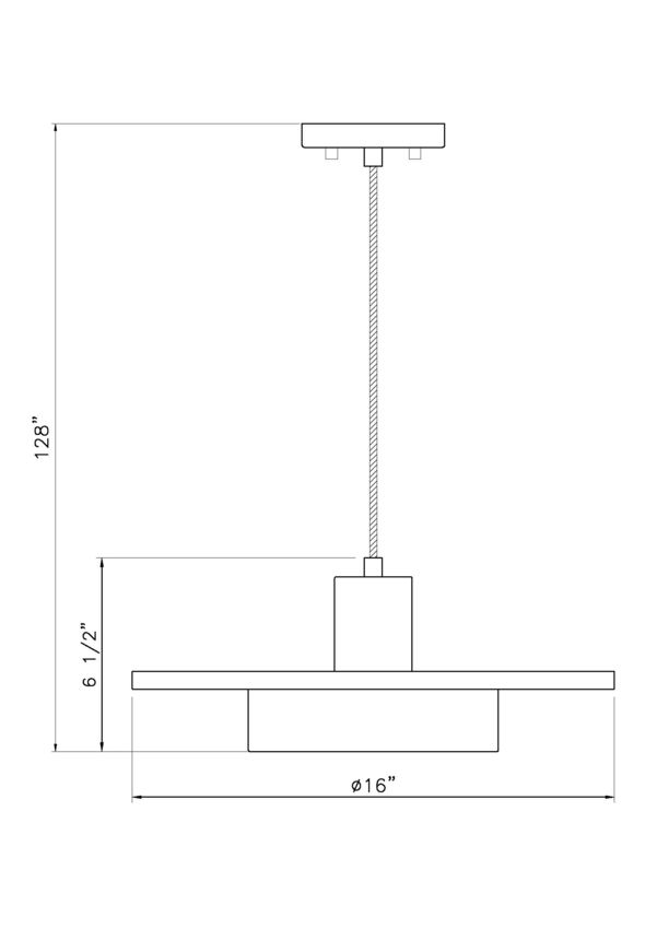 Z-Lite Ludo 16" 1-Light LED-Integrated Matte Black and Modern Gold Steel Frame Frosted Acrylic Shade Pendant Light