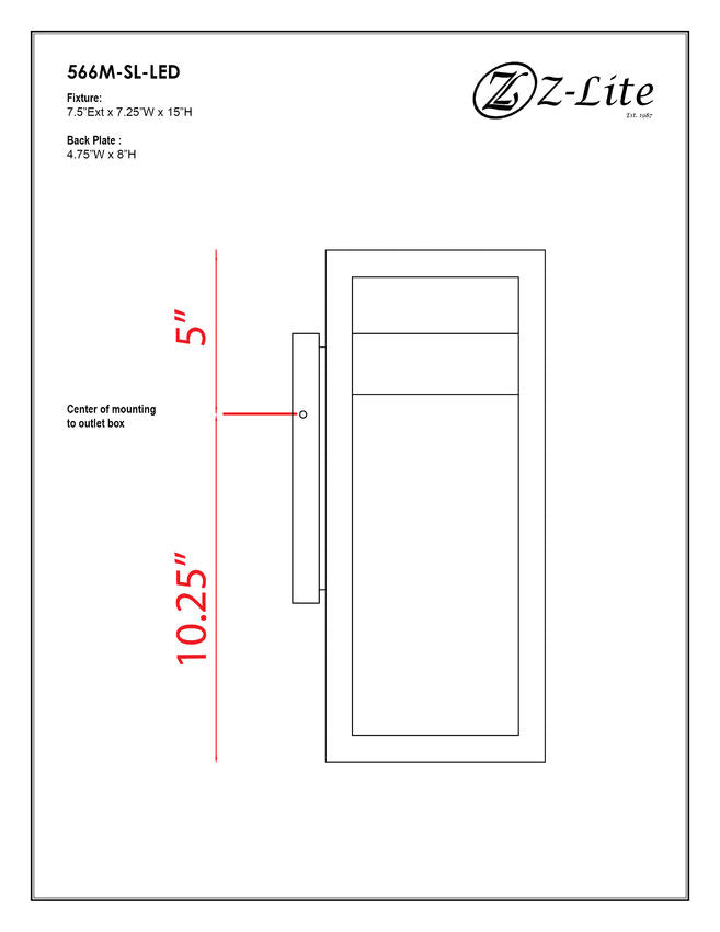 Z-Lite Luttrel 7" 1-Light LED Silver Outdoor Wall Sconce With Frosted Glass Shade