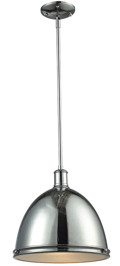 Z-Lite Mason 13" 1-Light Chrome Steel Pendant Light
