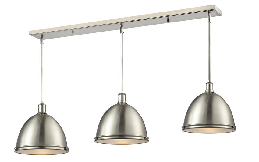 Z-Lite Mason 13" 3-Light Brushed Nickel Steel Island Light