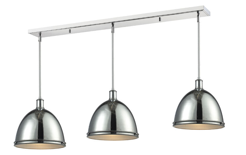 Z-Lite Mason 13" 3-Light Chrome Steel Island Light