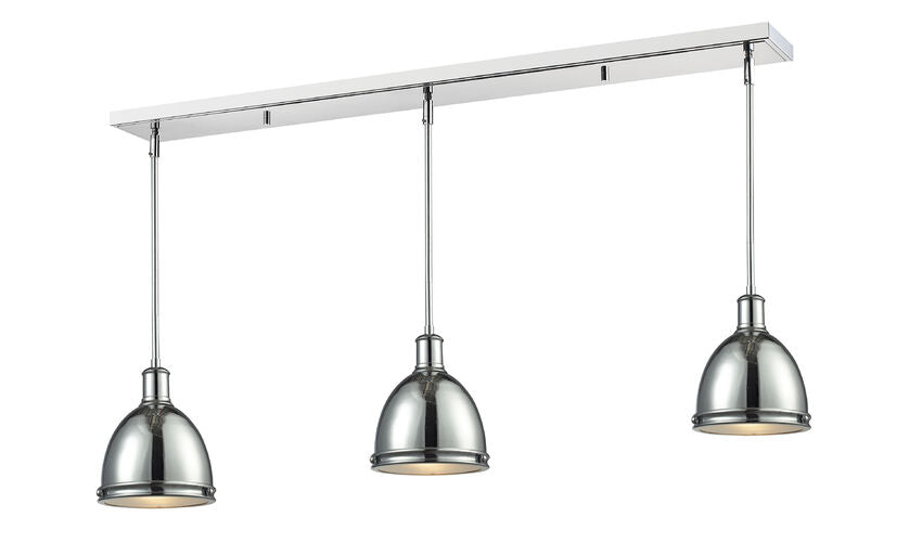 Z-Lite Mason 8" 3-Light Chrome Steel Island Light