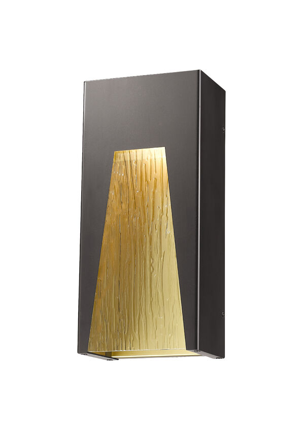 Z-Lite Millenial 6" 1-Light LED Bronze Gold Outdoor Wall Sconce With Chisel Glass Shade